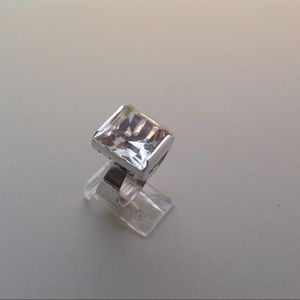 Mid-Century Sterling Crystal Ring